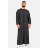 Qamis Emirati gris anthracite foncé - Coton