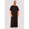 Emirati Qamis cotton short sleeves dark brown
