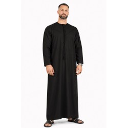 Qamis Emirati Noir - Coton