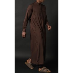 Qamis lungo Eminence - Nero con ricami dorati - Qabail