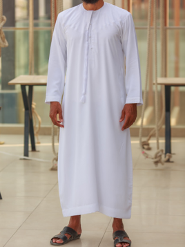 Thobe Emirati White - Cotton