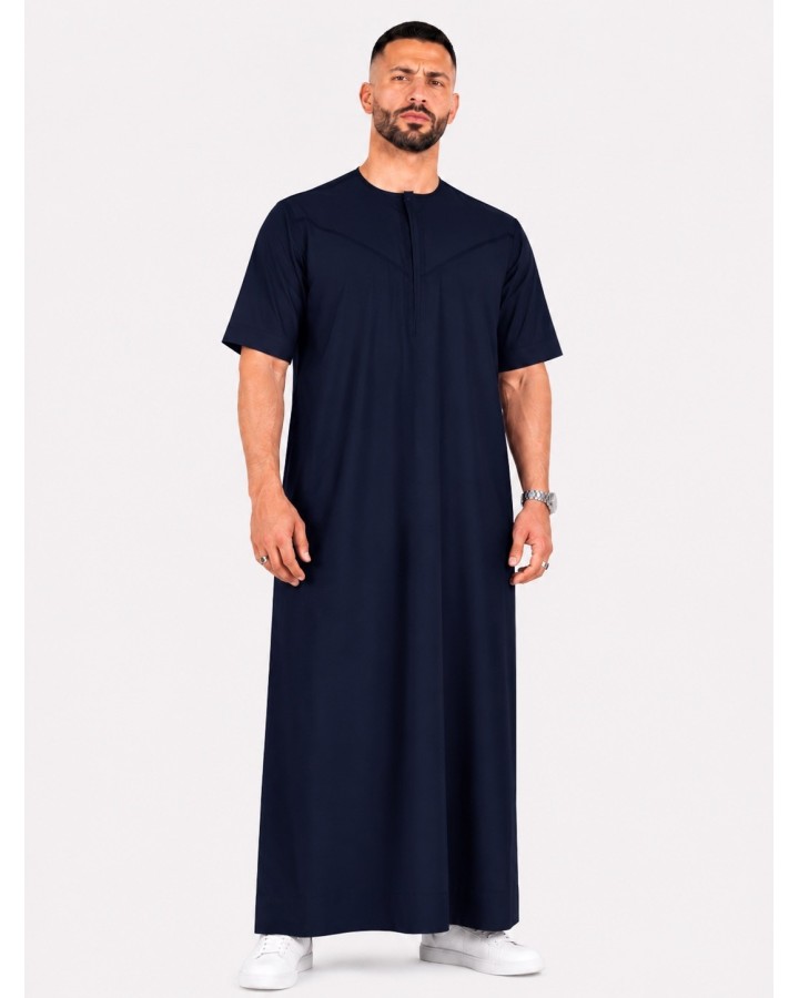 Qamis emirati coton manches courtes gris anthracite