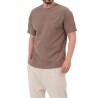 Överdimensionerad våfflad T-shirt QTT3002 taupe - Qabail