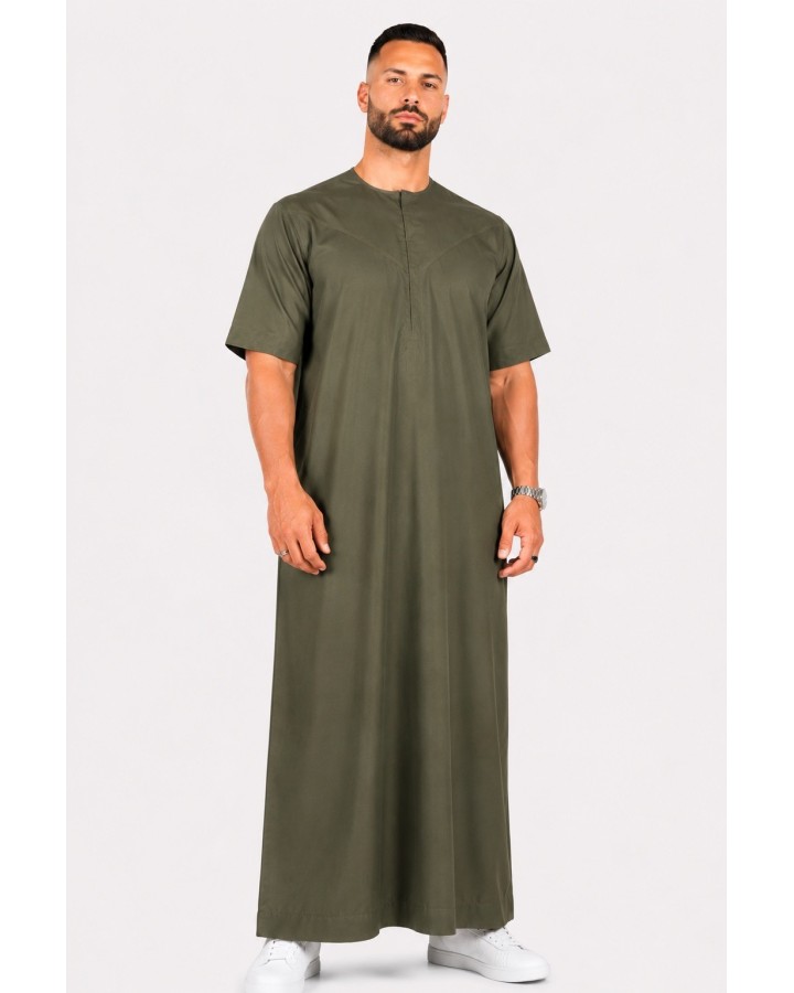 Emirati Qamis verde bottiglia - Cotone
