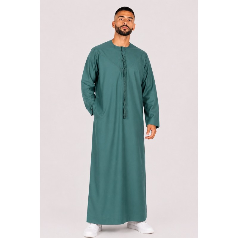 Gammel grøn emiratisk qamis - bomuld