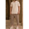 Polo zip oversized QTT3002 beige - Qabail