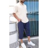 QTS1010 Classic Tencel Cropped Pants - Midnight Blue - Qabail