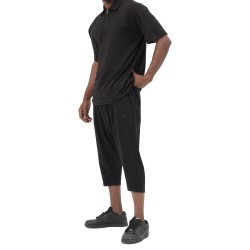 Pantaloni scurți clasici din Tencel QTS1010 – negru – Qabail