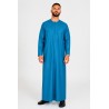 Lyseblå emiratisk qamis - satin stof