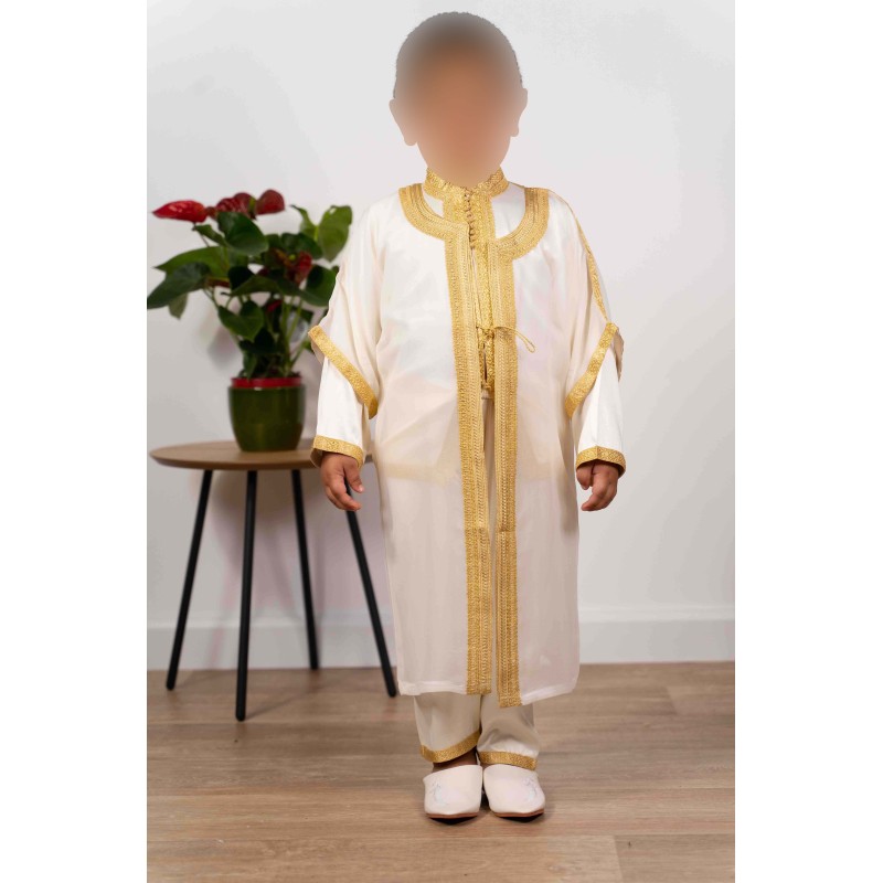 Jabador bambino 3 pezzi - Indumento per circoncisione infantile - Bianco sporco
