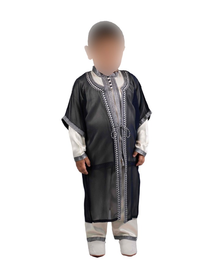 Jabador infantil 3 peças - Fato de circuncisão para criança - Azul marinho