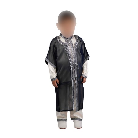 Jabador infantil 3 peças - Fato de circuncisão para criança - Azul marinho