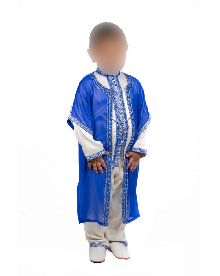 Jabador enfant 3 pièces - Tenue de circoncision enfant - Bleu