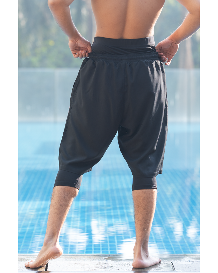 Sarouel de bain long - noir  - Wassat