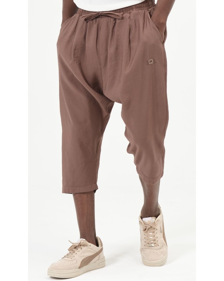Pantaloni corti Classik in Tencel QTS1010 - marrone - Qabail