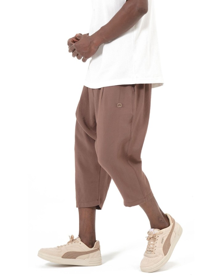 Klassiske capri-bukser i Tencel QTS1010 – brun – Qabail