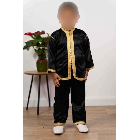Jabador enfant 3 pièces - Tenue de circoncision enfant - Noir