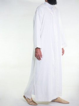 Djellaba marocană alb-deschis