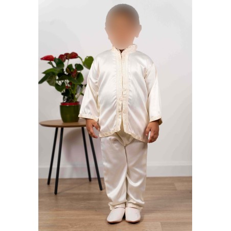 Jabador infantil 3 peças - Fato de circuncisão para criança - Creme