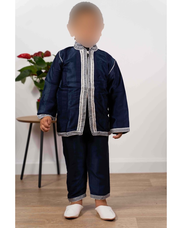 Jabador niño 3 piezas - Prenda de circuncisión infantil - Azul