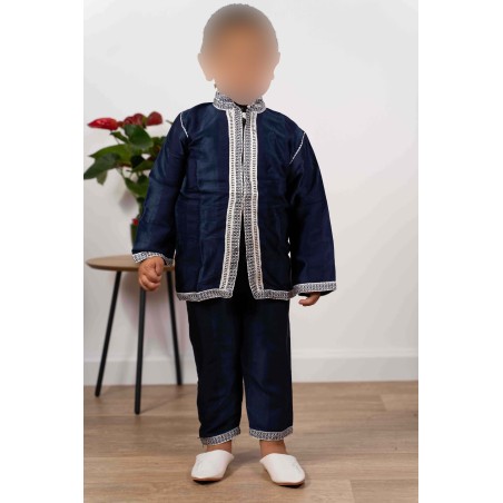 Jabador infantil 3 peças - Fato de circuncisão para criança - Azul