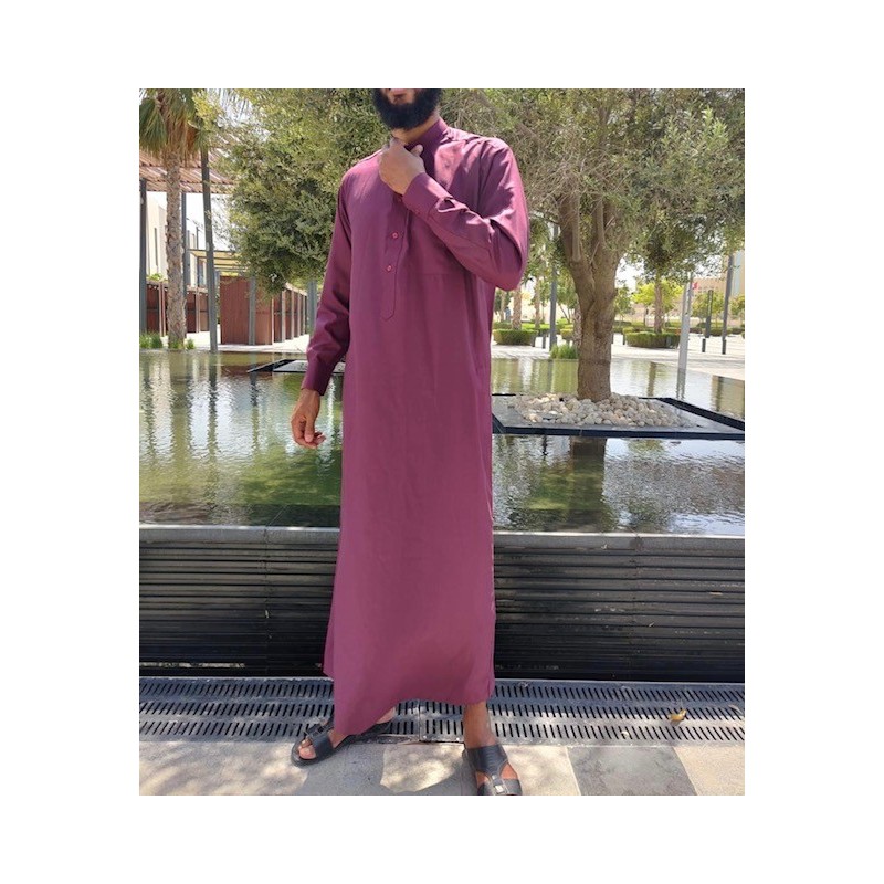 Qamis Saoudien Burdeos - Algodón