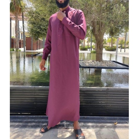 Qamis Saoudien Burdeos - Algodón
