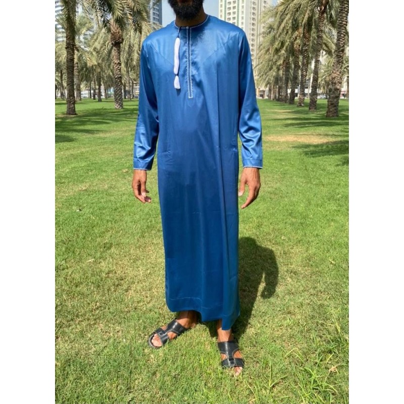 Qamis saudita blu navy - Satin Precious