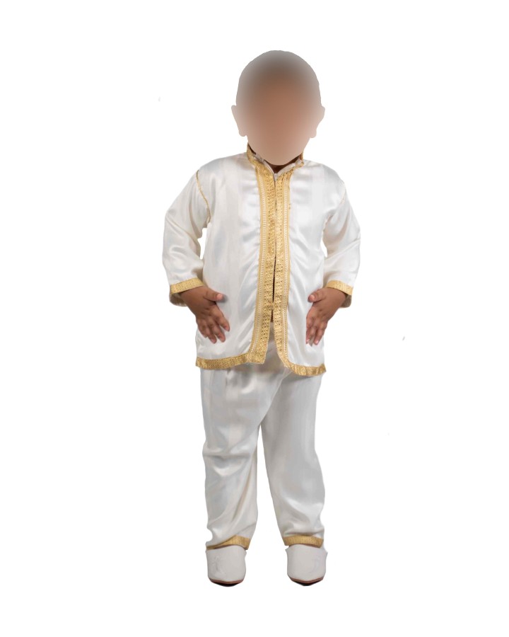 Jabador bambino 3 pezzi - Indumento per la circoncisione del bambino - Oro