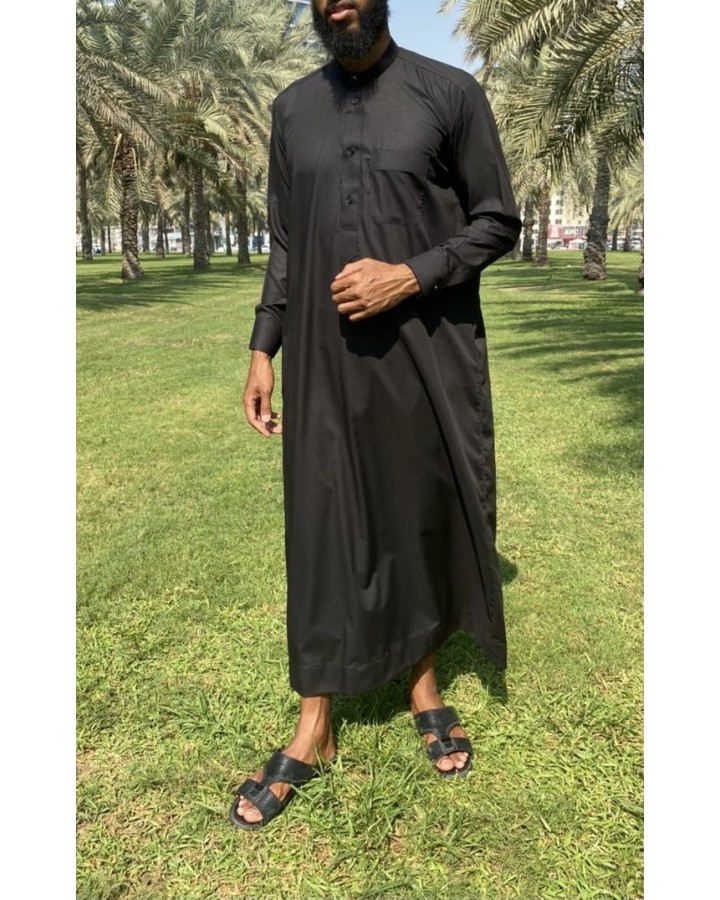 Qamis Saoudien Noir - Coton