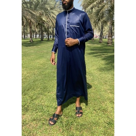 Albastru marin Saudi Qamis - Satin Precious