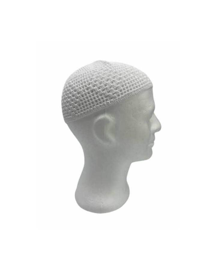 Chachia blanche | Modèle simple | La coiffe du musulman blanche