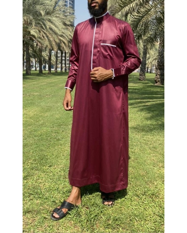 Qamis Saoudien Bleu Marine - Satiné Precious