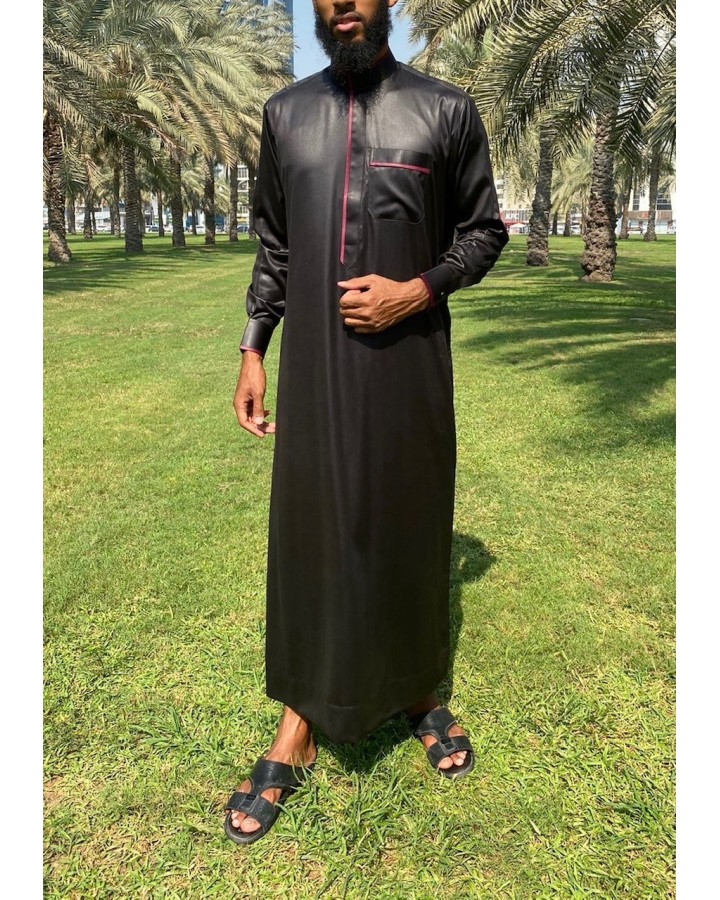 Qamis Saoudien Bleu Marine - Satiné Precious