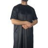 Emirati Qamis zwart met korte mouwen - Satiné Precious