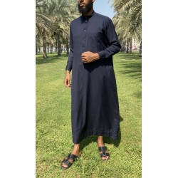 Midnight Blue Saudi Qamis - Bumbac