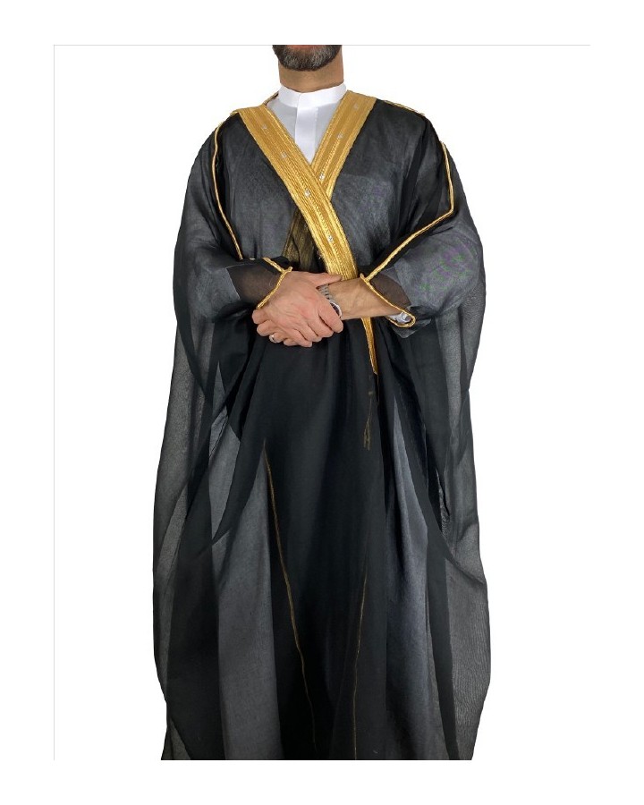 Bisht saoudien Noir et doré