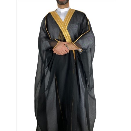 Bisht saoudien Noir et doré