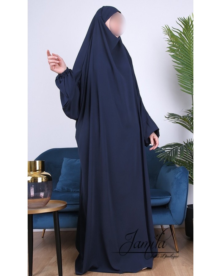 Jilbab 1 Pièce  Bleu nuit 187 - Microfibre - Jamila