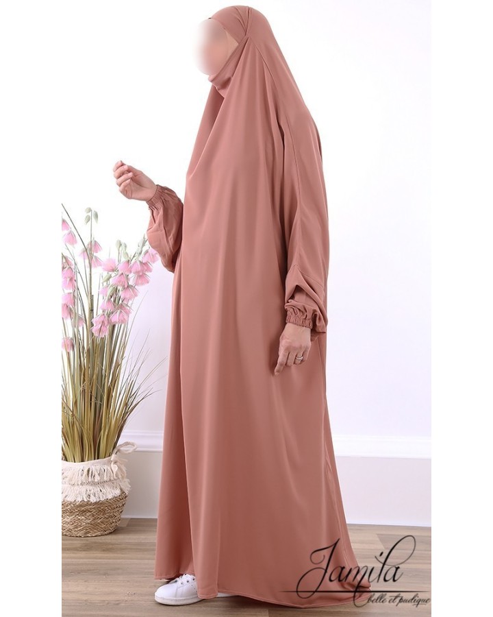 Jilbab 1 Pièce Taupe clair 2567 - Microfibre - Jamila