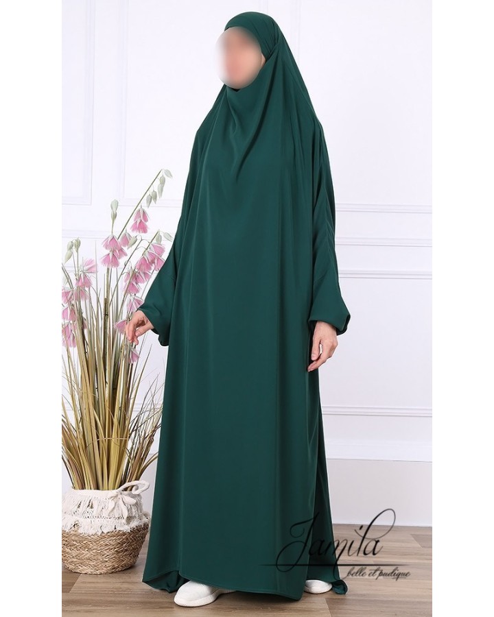 Jilbab 1 Pièce Vert sapin 1329 - Microfibre - Jamila