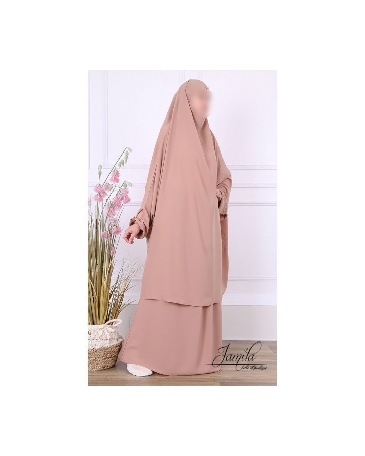 Jilbab 2-teilig Rock Taupe rosé 2314 - Mikrofaser - Jamila