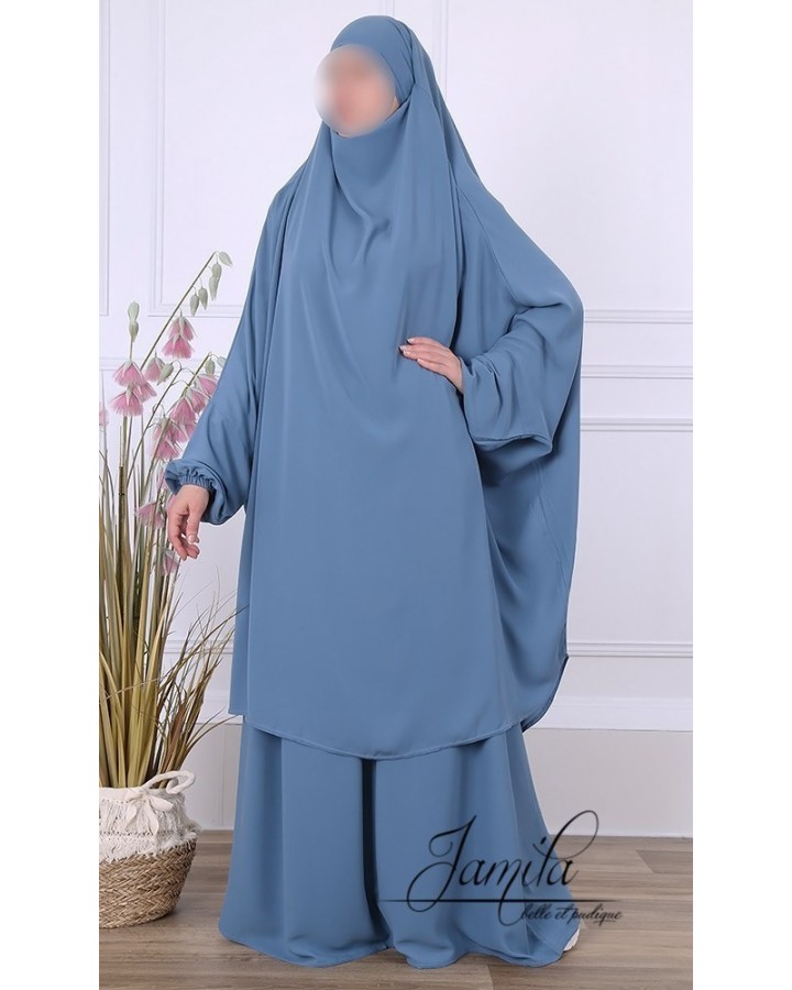 Jilbab zweiteilig Rock Blau Jean 2554 - Mikrofaser - Jamila