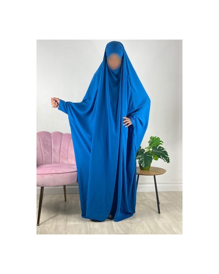 Jilbab 1 pièce saoudien A0S Bleu 88 - wool peach - El Bassira