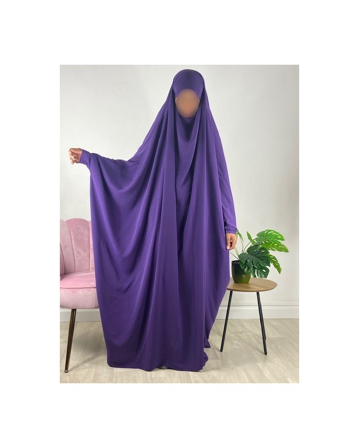 Jilbab 1 pièce saoudien A0S Mauve 108 - wool peach - El Bassira