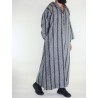 Ouazzania Marroquina Djellaba inverno - Cinzento escuro às riscas