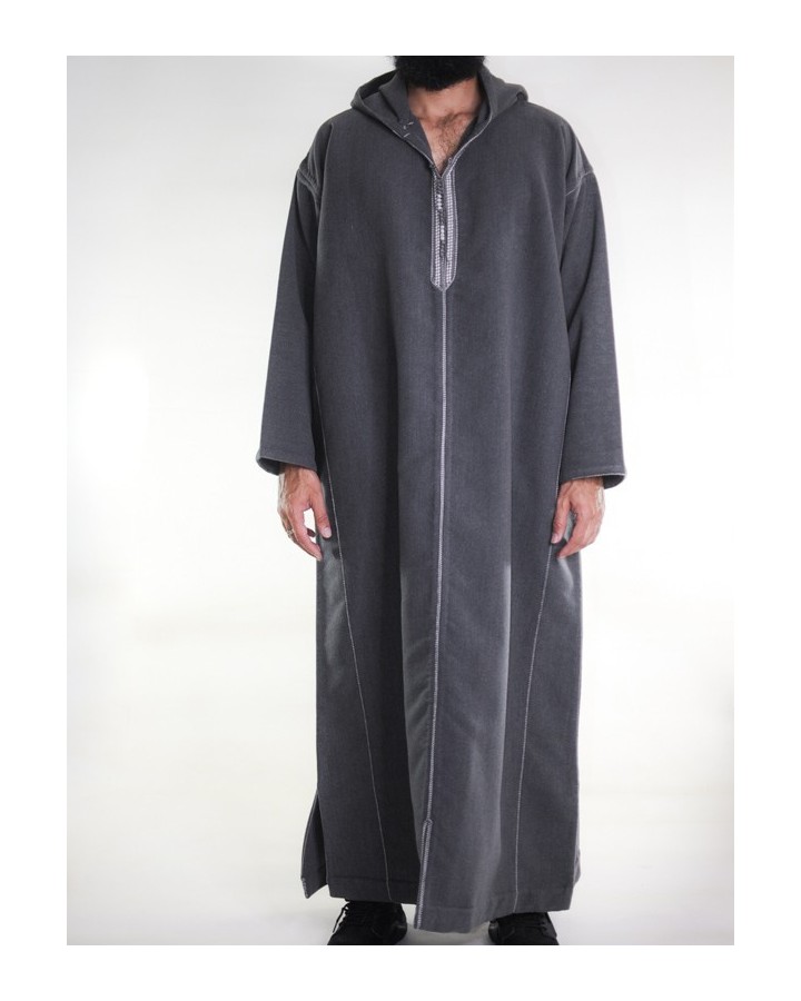 Djellaba marocaine Cachemire - Anthracite
