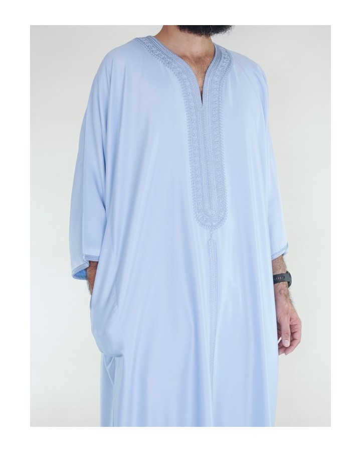 Gandoura marroquí Amir - azul claro