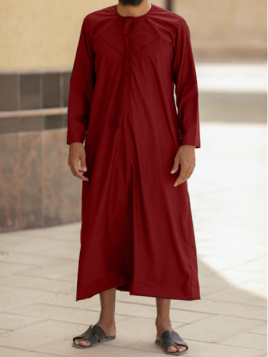 Burgundy Emirati Qamis -...