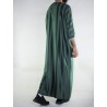 Gandoura marocaine Vert bouteille / Broderie Blanche